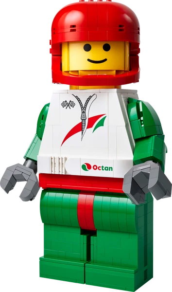 Opskaleret racerkører-minifigur
