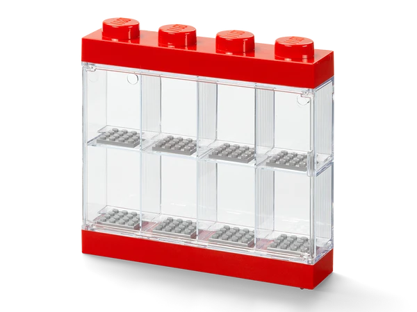Udstillingskasse til 8 minifigurer – rød