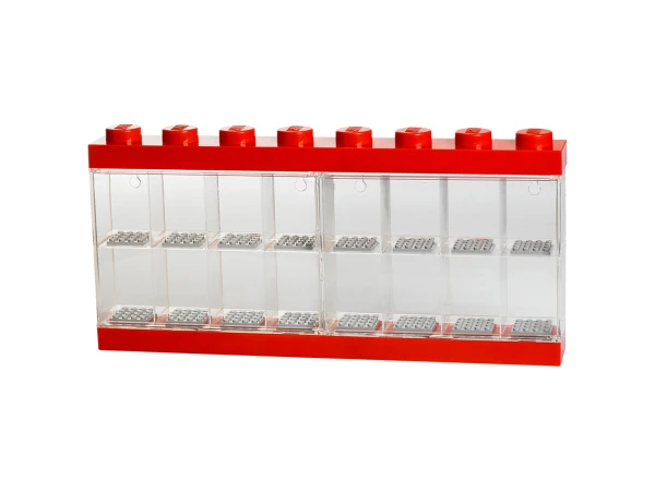 Udstillingskasse til 16 minifigurer – rød