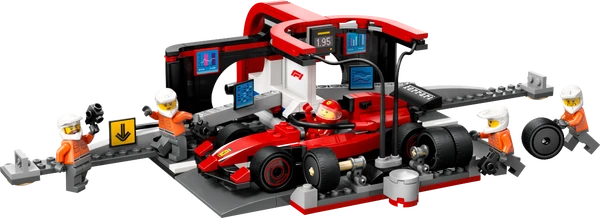 F1®-pitstop og pitcrew med Ferrari-bil