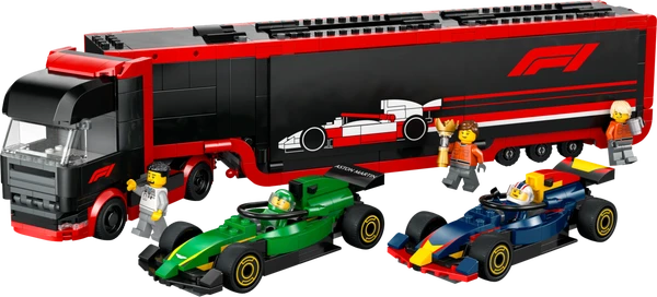 F1®-lastbil med RB20 og AMR24 F1®-biler