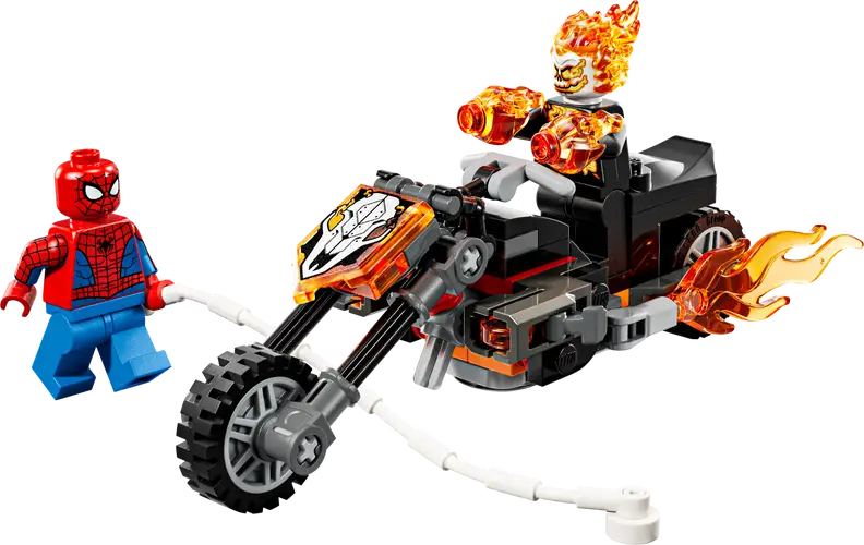 Spider-Man mod Ghost Rider på motorcykel (76335)
