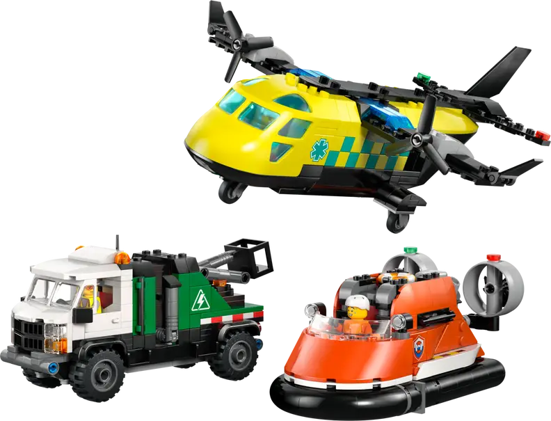 Remix – Fly, servicevogn og luftpudebåd (60505)